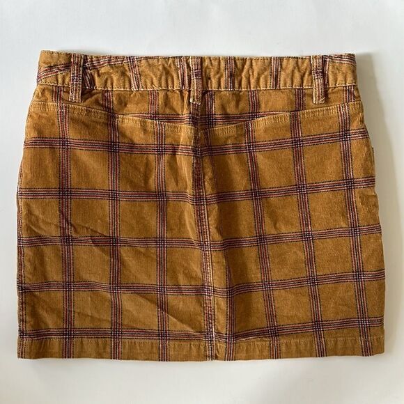 Urban Outfitters BDG Sybale Gold Plaid Corduroy Mini Skirt Size 4 - Picture 6 of 9